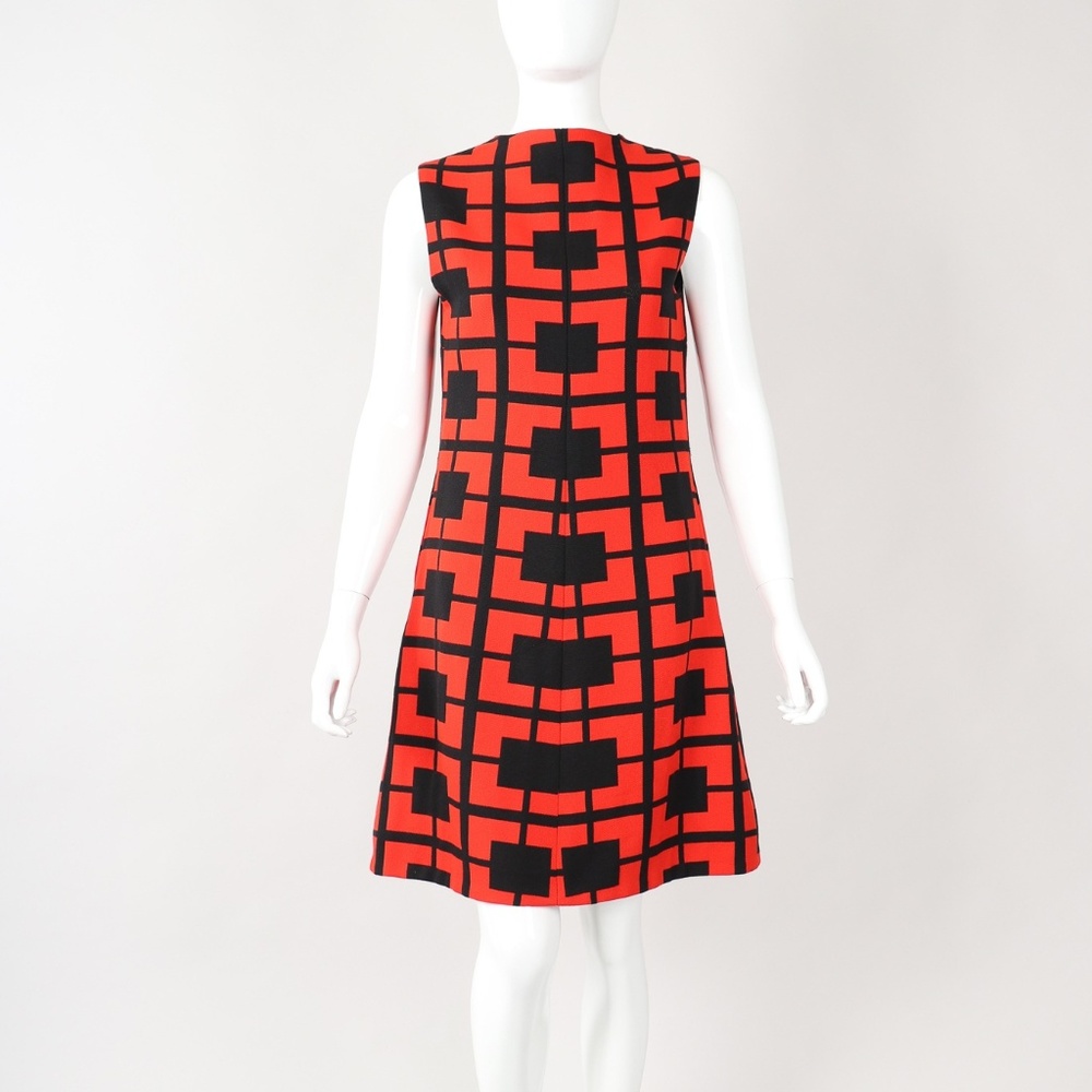 Vintage Geometric Square Key Mod Shift Dress Sz S